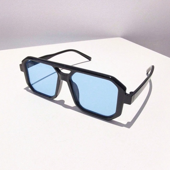 Oversized Unisex Sunglasses Two Pairs Fashion Designer Square Vintage Retro Y2K - Picture 4 of 8